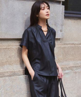タグ付き◇23区 接触冷感/UVカット ドライスラブストレッチスキッパーブラウス 23区｜【接触冷感/UVカット】ドライスラブストレッチ スキッパー
