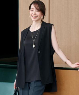 23区(ニジュウサンク)の【洗える】ライトシアーマットクロス ジレ通販