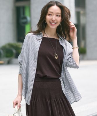 一度着用◇23区◇ 【杏さん着用】LIBECO ベーシック シャツ◇サイズ38 23区(ニジュウサンク)の【杏さん着用】LIBECO ベーシック シャツ