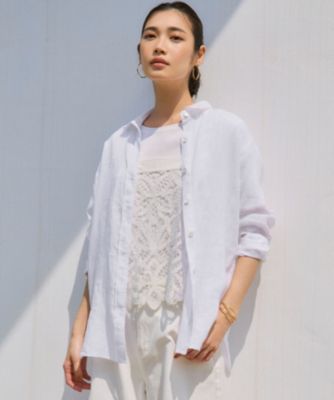 一度着用◇23区◇ 【杏さん着用】LIBECO ベーシック シャツ◇サイズ38 23区 S(ニジュウサンク エス)の【杏さん着用】LIBECO ベーシック