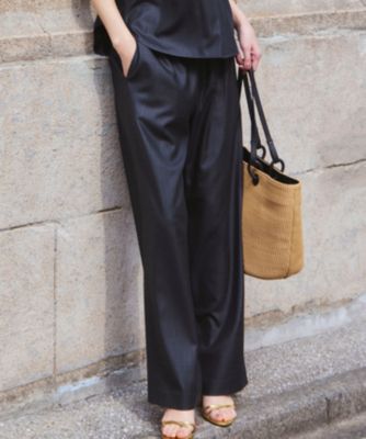 集英社HAPPY PLUS STORE23区 L（ニジュウサンク エル）/【接触冷感/UVカット/洗える】ドライスラブストレッチ ワイド パンツ