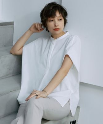 ICB 【接触冷感・UVカット・洗える】ヴィンテージスパンブロード　ブラウス 接触冷感・UVカット・洗える】ヴィンテージスパンブロード