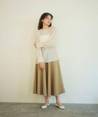#Newans 【シワになりにくい】〈花乃まりあさんコラボ〉サーキュラースカート Newans(ハッシュニュアンス)の【シワになりにくい】〈花乃まりあ