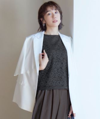 自由区 洗えるハーフスリーブ ジャケット 自由区(ジユウク)の【洗える】ハーフスリーブ ジャケット通販