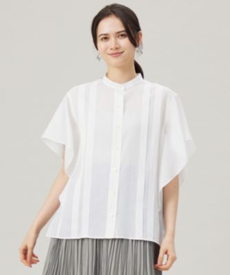 集英社HAPPY PLUS STORE自由区（ジユウク）/【カタログ掲載・接触冷感・吸水速乾・洗える】ナチュラルリネンフレア袖 シャツ