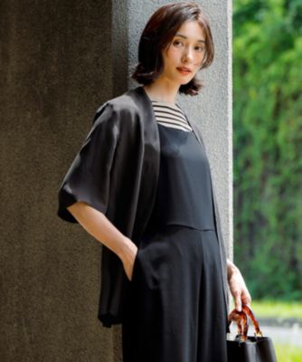 23区新品未使用接触冷感性/洗えるフィブリルツイル ハーフスリーブ ジャケット 23区 S(ニジュウサンク エス)の【接触冷感性/洗える】フィブリル