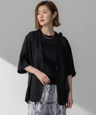 集英社HAPPY PLUS STORE23区 L（ニジュウサンク エル）/【接触冷感性/洗える】フィブリルツイル ハーフスリーブ ジャケット