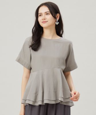 自由区 L(ジユウク エル)の【洗える】ソフトリネンペプラム ブラウス