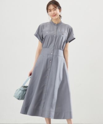 組曲 シアーボイルワンピース シャツワンピース 春夏 M 組曲(クミキョク)の【WEB限定】シアーボイルワンピース通販