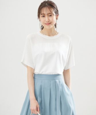 組曲(クミキョク)の【WEB限定】メッシュ切り替えドルマン ニット