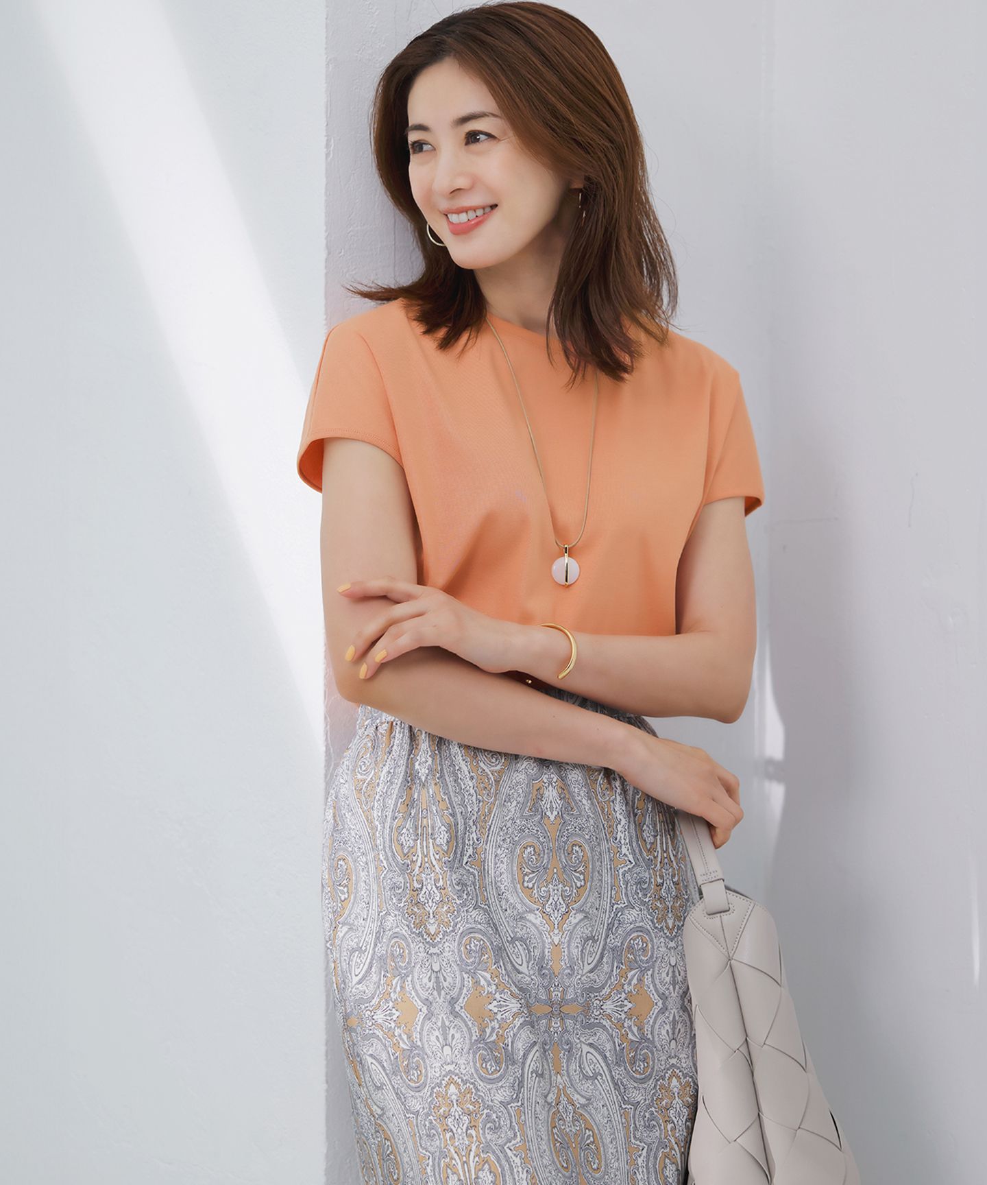 23区 S(ニジュウサンク エス)/【汗じみ防止/速乾性】フレンチスリーブ  IT Tシャツ