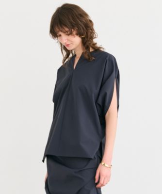 集英社HAPPY PLUS STOREBEIGE，（ベイジ）/【接触冷感/UVカット/洗える・Oggi ７月掲載】YANN / Vスリットプルオーバーブラウス