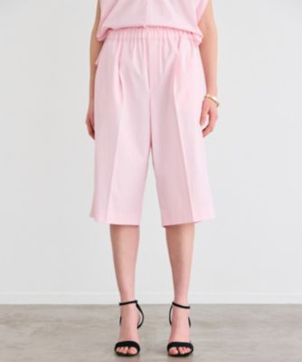 集英社HAPPY PLUS STOREBEIGE，（ベイジ）/【接触冷感/UVカット/洗える】YANN / ウエストゴムハーフタックパンツ
