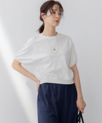 集英社HAPPY PLUS STORE組曲 L（クミキョク　エル）/【WEB限定・接触冷感・UVケア】クールプレーティング天竺スエットライク カットソー
