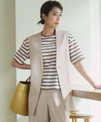 集英社HAPPY PLUS STORE23区 L（ニジュウサンク エル）/【洗える】トリアセスラブストレッチ ジレ