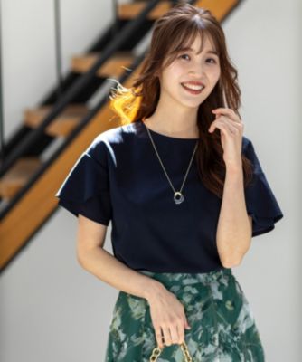 集英社HAPPY PLUS STOREany SiS（エニィスィス）/【前後着用・UVケア・洗える】2WAYジョーゼットジャージーフリル カットソー