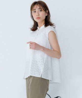 集英社HAPPY PLUS STORE組曲 S（クミキョク　エス）/エンブロイダリーレースノースリーブ ブラウス