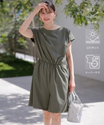 エニィスィス【撥水・UVカット・洗える】ラッシュガードシリーズショートサロペット any SiS(エニィスィス)の【撥水・UVカット・洗える】ラッシュ
