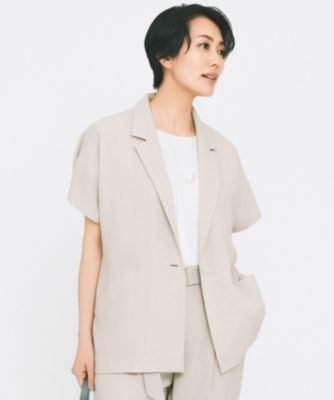 集英社HAPPY PLUS STORE自由区（ジユウク）/【ｶﾀﾛｸﾞ掲載･ｾｯﾄｱｯﾌﾟ対応･接触冷感･UVｶｯﾄ･洗える】ﾗｲﾄﾘﾈﾝﾗｲｸｼｮｰﾄｽﾘｰﾌﾞ ｼﾞｬｹｯﾄ