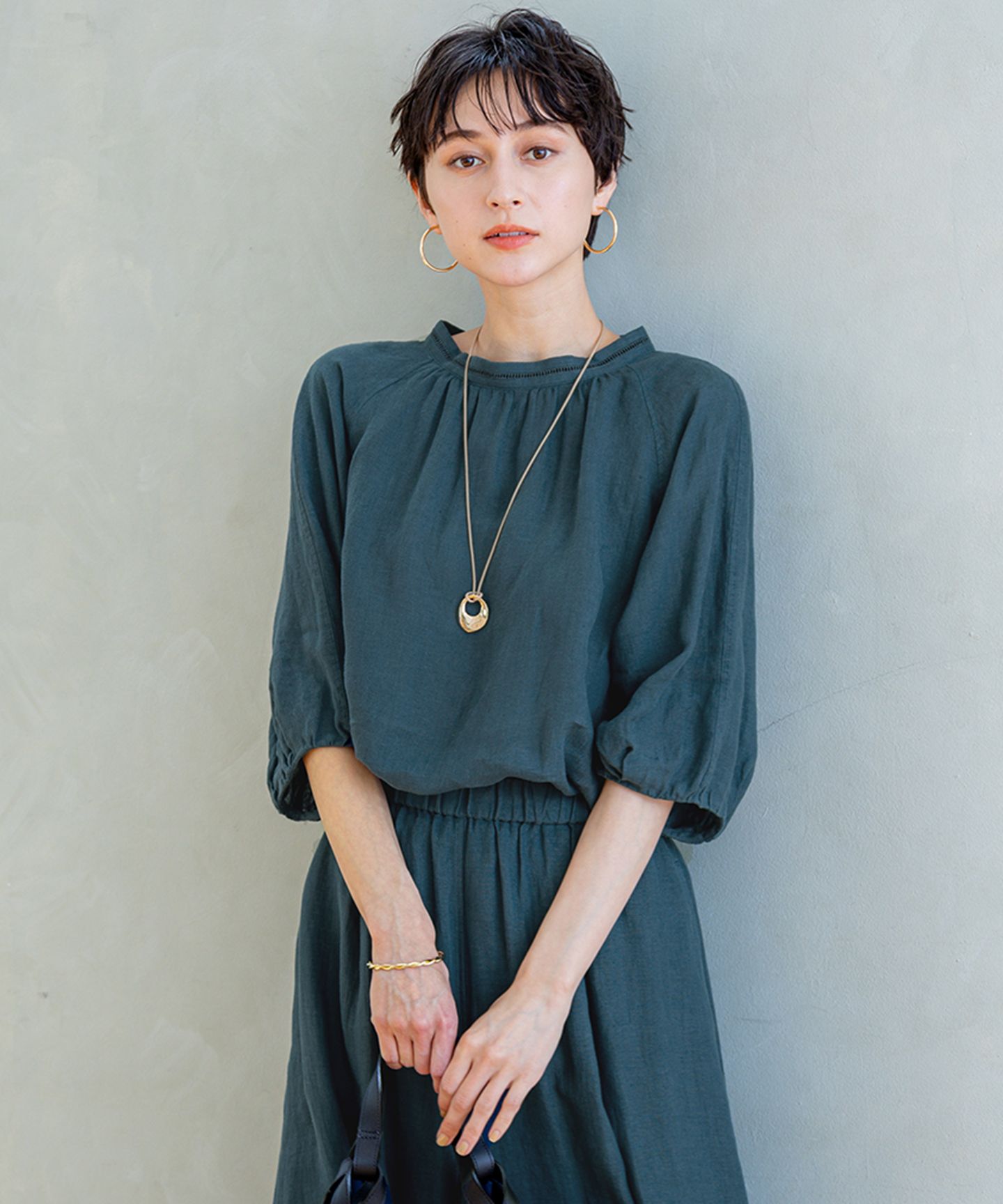 23区 L(ニジュウサンク エル)/【洗える】LIBECOリネン ボリュームスリーブ ブラウス