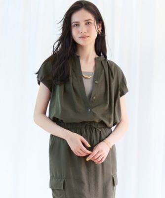 集英社HAPPY PLUS STORE23区 L（ニジュウサンク エル）/【SLOW/一部店舗限定】ブライトヴィンテージクロス タック ブラウス