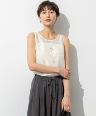 集英社HAPPY PLUS STORE23区 L（ニジュウサンク エル）/【SLOW/一部店舗限定】ブライトヴィンテージクロス ノースリーブ ブラウス