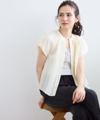 集英社HAPPY PLUS STORE23区（ニジュウサンク）/【SLOW/一部店舗限定】ブライトヴィンテージクロス タック ブラウス