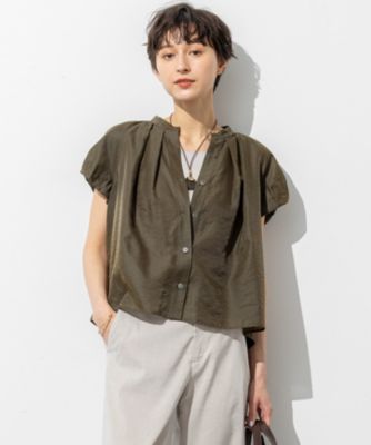 23区★新品★タッククルーネックブラウス クルーネックタックブラウス【7分袖】【WEB限定】 (ERBL24201-72