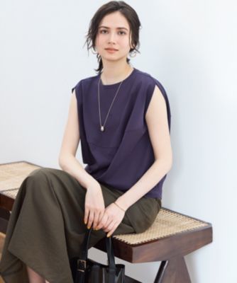 集英社HAPPY PLUS STORE23区 S（ニジュウサンク エス）/【SLOW/一部店舗限定】ライトツイストコットン 切り替えデザイン Tシャツ