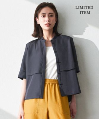 集英社HAPPY PLUS STOREICB（アイシービー）/【WEB限定・接触冷感・速乾・洗える】シルキーツイル 半袖クロップドシャツ