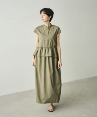 【未使用】 #Newans ハッシュニュアンス ティアード ワンピース ベージュ ANSWER for フォトジェニックスタイル】セーラーカラー