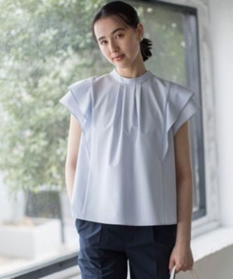 組曲(クミキョク)の【前後着用可】ドライタッチダブルフレア ブラウス