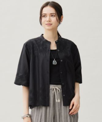 集英社HAPPY PLUS STORE自由区 L（ジユウク　エル）/【カタログ掲載・接触冷感・洗える】エンブロイダリーローンシャツ ブラウス