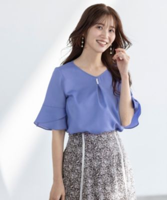 集英社HAPPY PLUS STOREany SiS（エニィスィス）/【接触冷感・UVカット・速乾】スムージーポリエステル フレアスリーブ ブラウス