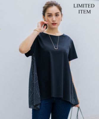 【洗える】2024 春夏★23区スカーフプリントカットソー38ネイビー 美品 23区 L(ニジュウサンク エル)の【Lサイズ限定/洗える】スカーフ