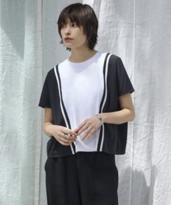 集英社HAPPY PLUS STOREICB（アイシービー）/【接触冷感・UVケア・洗える】シルケットスムースコンビ バイカラーカットソー