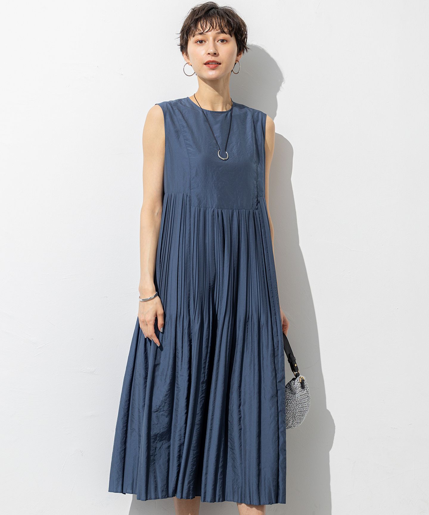 23区 L(ニジュウサンク エル)/【洗える】プリーツコンビ ワンピース