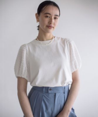 集英社HAPPY PLUS STORE組曲 L（クミキョク　エル）/華感コンビネーションスリーブ カットソー