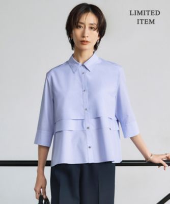 【WEB限定・洗える】クリーンブロード クロップドシャツ WEB限定・洗える】クリーンブロード クロップドシャツ / ICB
