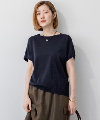 集英社HAPPY PLUS STORE23区 L（ニジュウサンク エル）/【洗える】レーヨンポリエステルストレッチ プルオーバー ラメニット