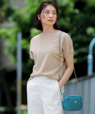 集英社HAPPY PLUS STORE23区 L（ニジュウサンク エル）/【洗える】レーヨンポリエステルストレッチ プルオーバー ラメニット