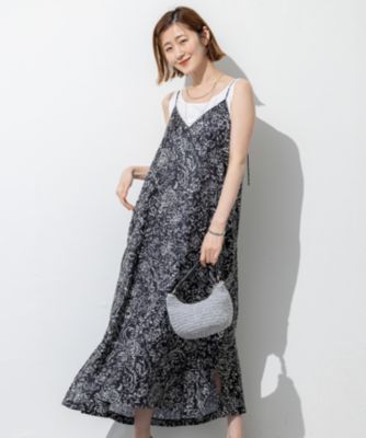 フラワープリント キャミソール EPOCA STORIA】 ドローイングフラワープリント キャミソールドレス