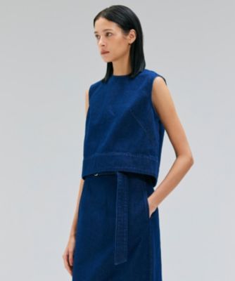 集英社HAPPY PLUS STOREBEIGE，（ベイジ）/【洗える・Oggi ８月号掲載】NAVIGLIO / ショート丈ノースリーブデニムブラウス