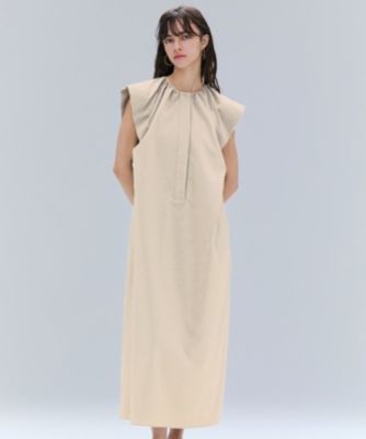 集英社HAPPY PLUS STOREBEIGE，（ベイジ）/【洗える/接触冷感/速乾/UVケア対応】BATEAU / フレンチスリーブAラインタックワンピース
