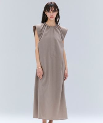 集英社HAPPY PLUS STOREBEIGE，（ベイジ）/【洗える/接触冷感/速乾/UVケア対応】BATEAU / フレンチスリーブAラインタックワンピース