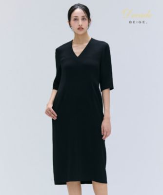 集英社HAPPY PLUS STOREBEIGE，（ベイジ）/【洗える】CINDY / Vネックハーフスリーブワンピース