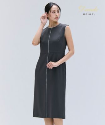 集英社HAPPY PLUS STOREBEIGE，（ベイジ）/【洗える】CINDY / クルーネックノースリーブワンピース