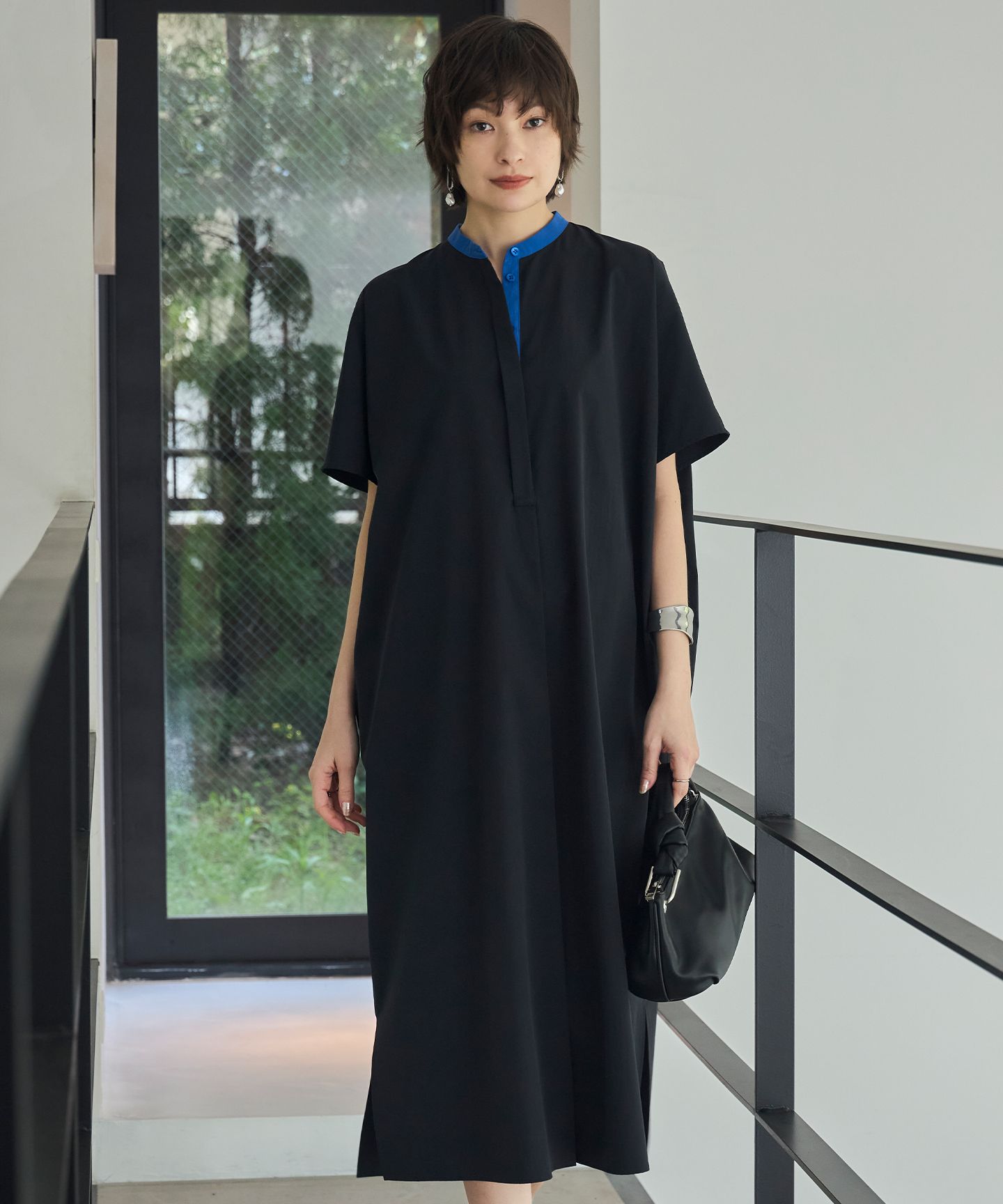 ICB(アイシービー)/【接触冷感・UVカット・洗える】RENUソフトタイプライター バンドカラーワンピース