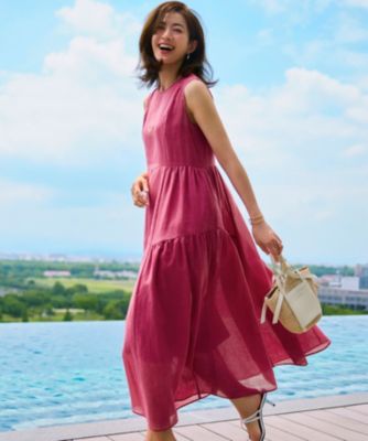 集英社HAPPY PLUS STORE23区 L（ニジュウサンク エル）/【一部店舗限定/接触冷感/洗える】ラミータンブラー ノースリーブ ワンピース