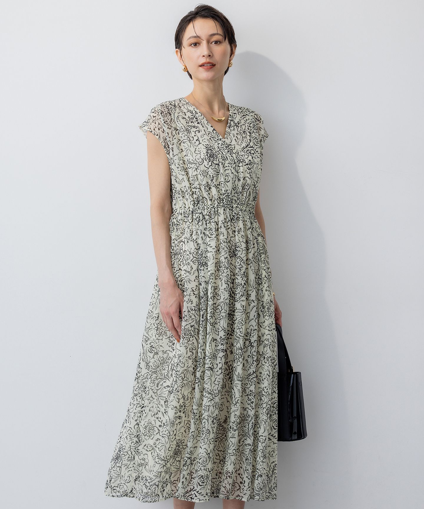 23区(ニジュウサンク)/【洗える】アンティークフラワープリント ワンピース